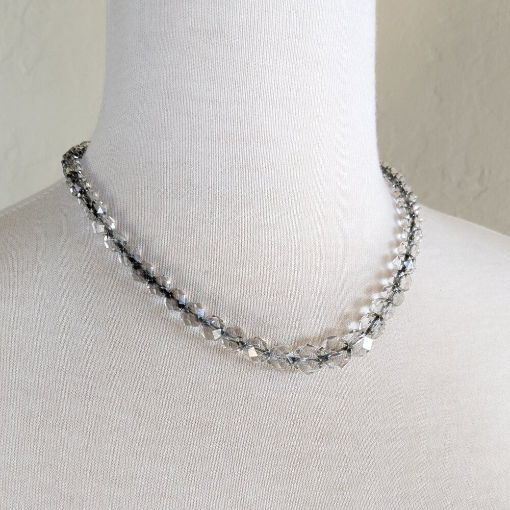 Two 1960s Vintage Crystal Necklaces 17"-19"